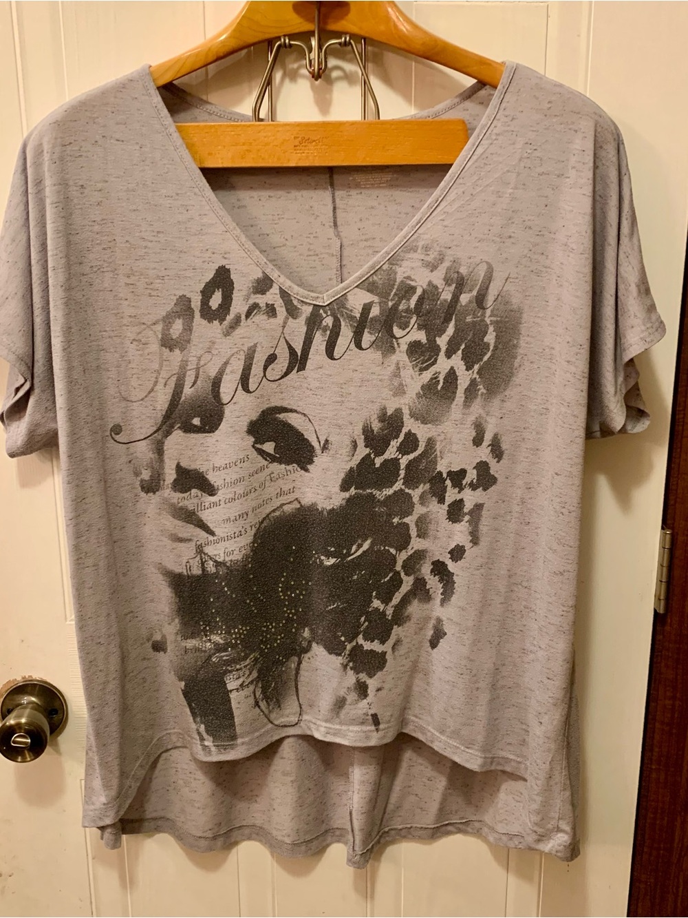 Lane Bryant Leopard Print Fashion Graphic V-Neck Tee Top Plus Size 22/24
